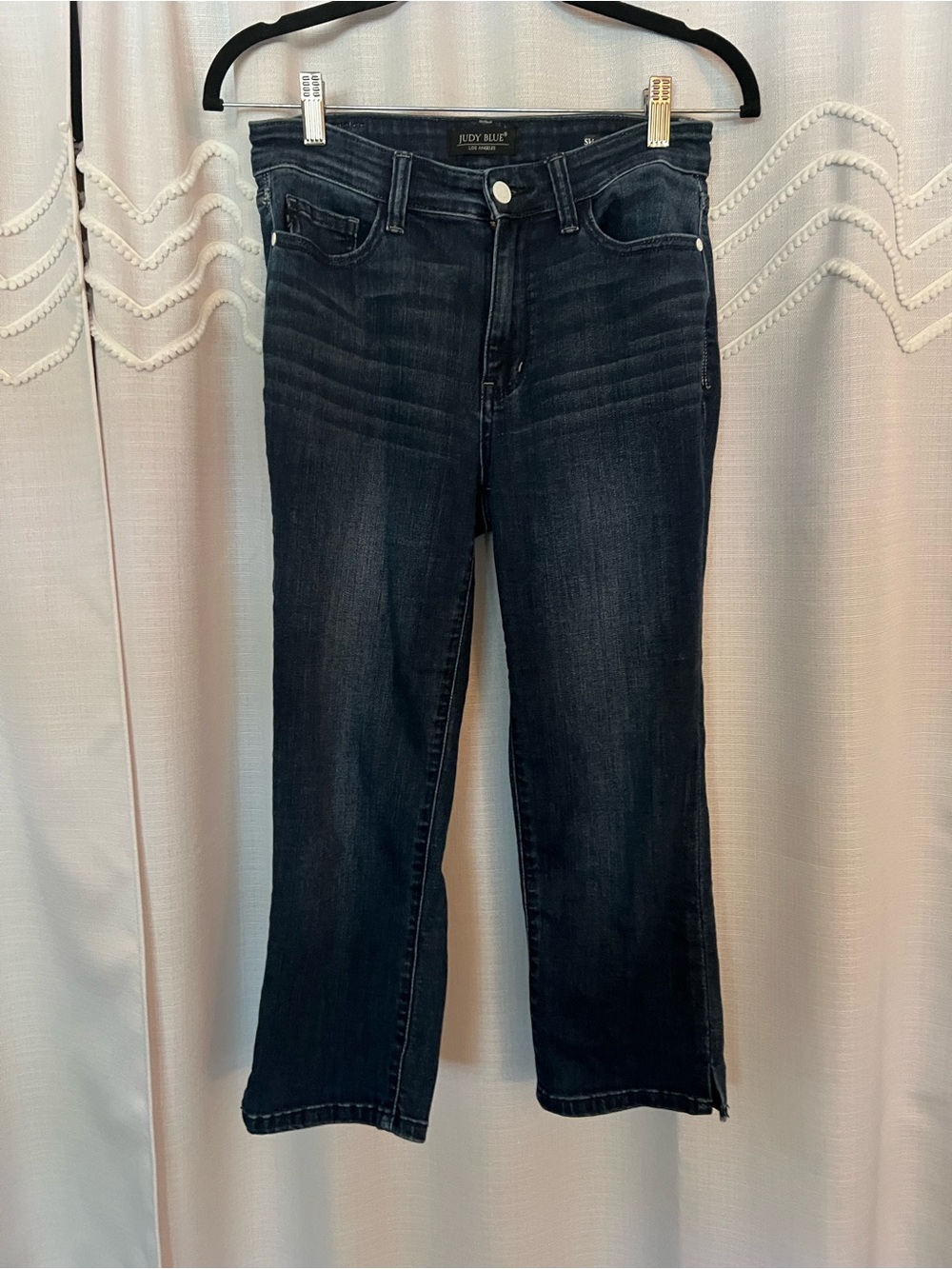 Judy Blue Dark Indigo High-Rise Crop Straight Leg Jeans